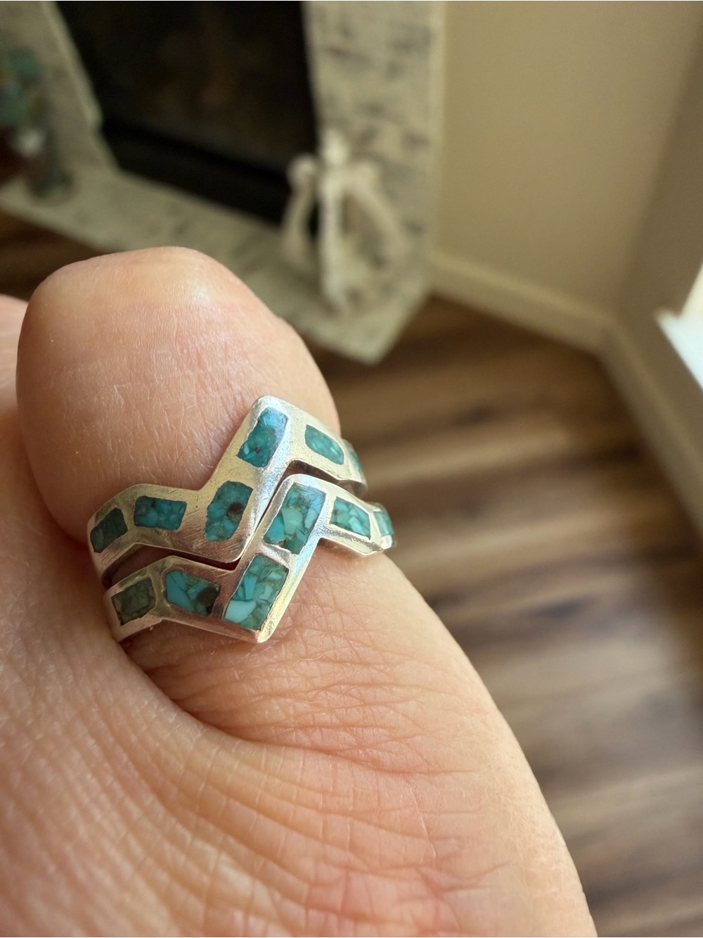 Pinky Stack Sterling Silver Turquoise Ring